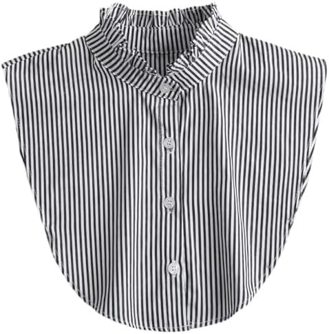 NIDMIDO Women Ruffle Mock Neck Detachable Half Blouse Shirts Fake Collar Dickey Collar Faux False... | Amazon (US)
