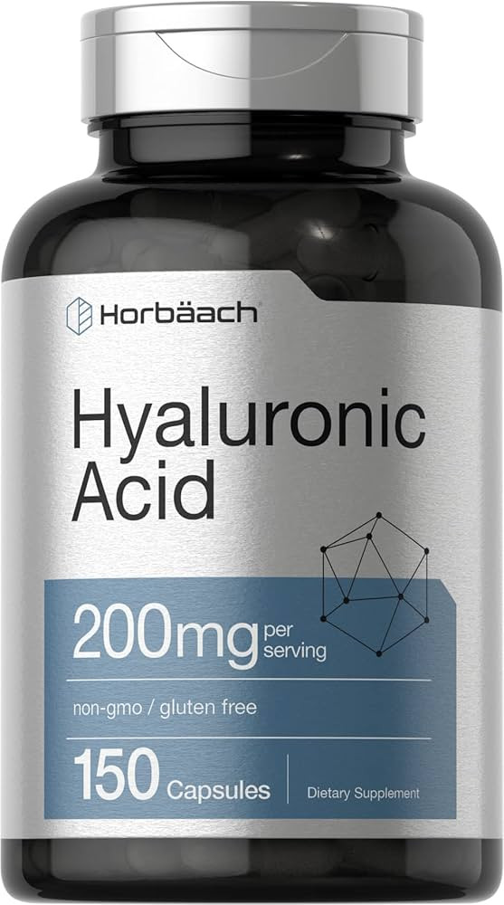Horbäach Hyaluronic Acid Supplement | 200 mg | 150 Capsules | Non-GMO and Gluten Free Supplement | Amazon (US)