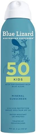 Blue Lizard Kids Mineral Sunscreen Spray SPF 50+, Brand, Broad-Spectrum UVA/UVB Protection, Water... | Amazon (US)