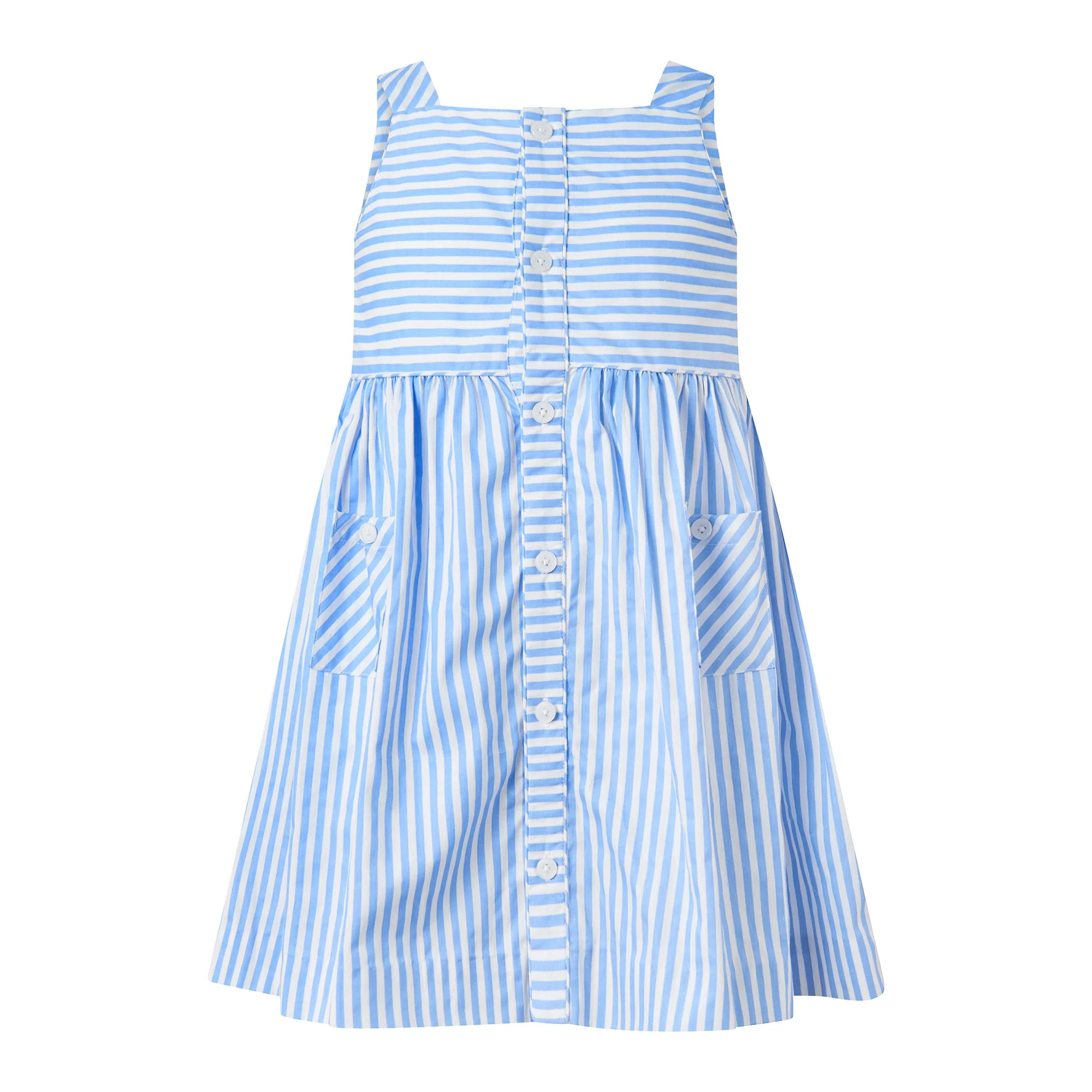 Blue Striped Button-Front Sun Dress | Rachel Riley