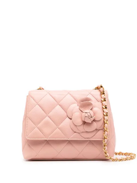 Chanel Pre-Owned 1998 Mini diamond-quilted Camellia Shoulder Bag - Farfetch | Farfetch Global