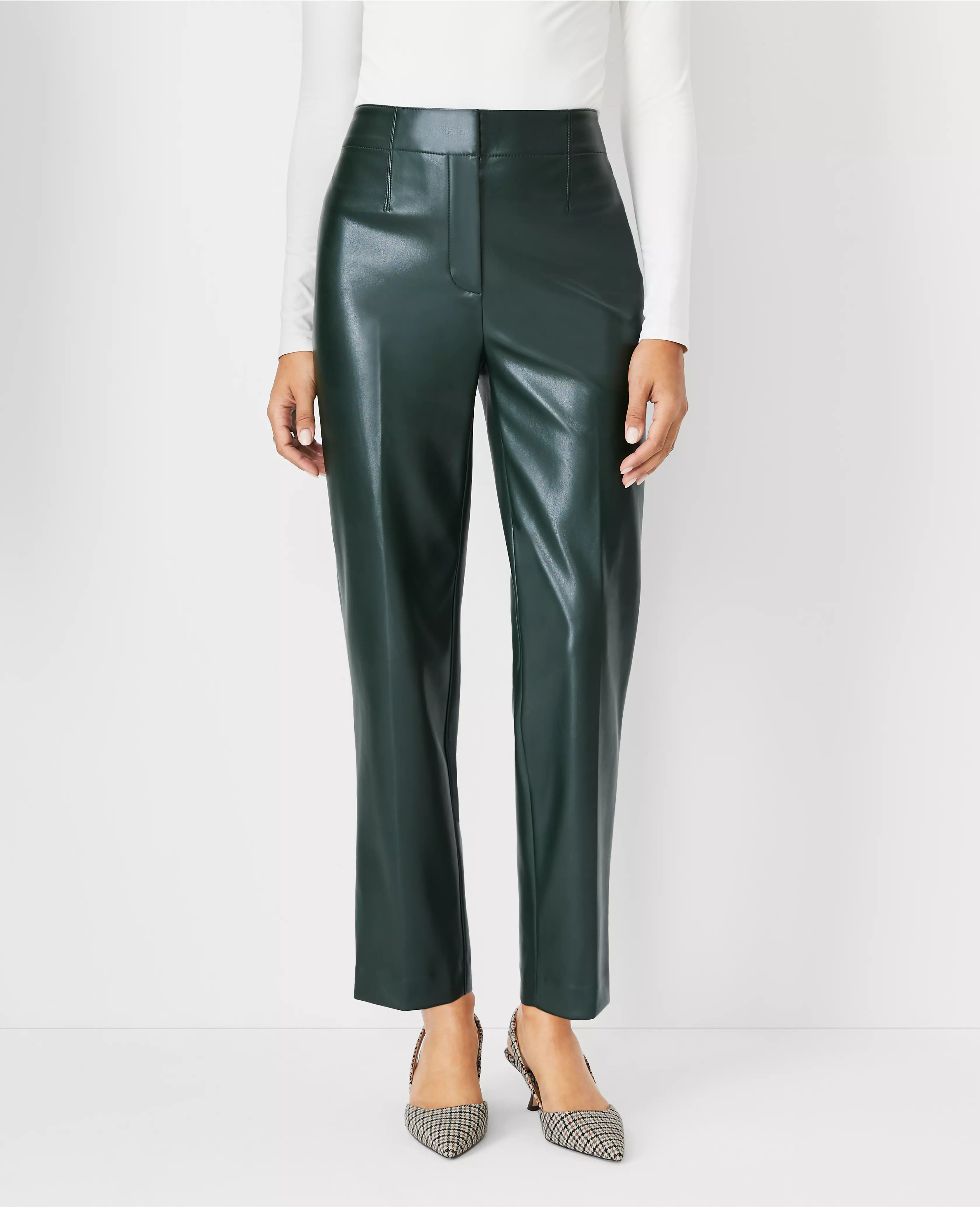 The Lana Slim Pant in Faux Leather | Ann Taylor (US)