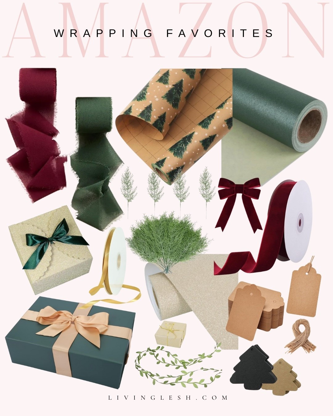 Amazon wrapping paper | Amazon wrapping | Gift wrapping ideas | Christmas wrapping paper | Gift tags | Christmas gift tags | Gift box | Ribbons | Wrapping ribbons

#LTKHoliday #LTKFindsUnder50 #LTKSeasonal