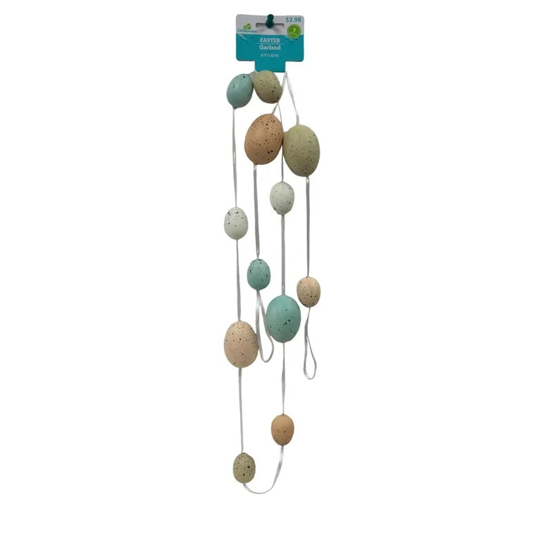 Easter Blue and Beige Speckled Egg Garland, 6 ft, by Way To Celebrate | Walmart (US)