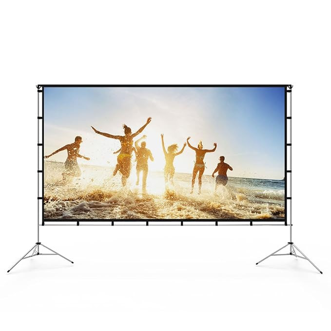 Vamvo Outdoor Indoor Projector Screen with Stand Foldable Portable Movie Screen 120 Inch (16:9) F... | Amazon (US)
