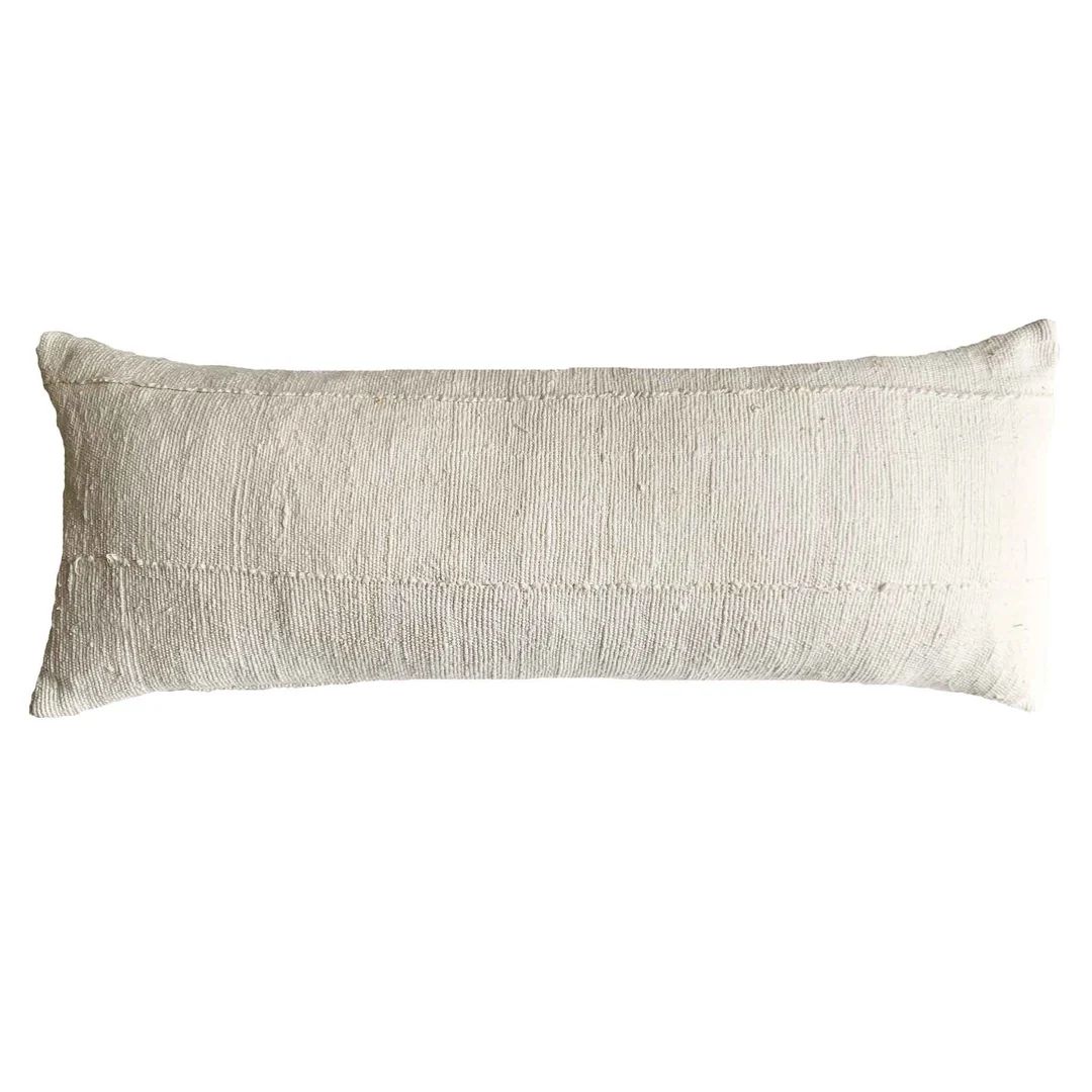 White Mud Cloth Lumbar Pillow, 14x36 Lumbar, Long Pillow for Bed, Many Sizes, Studio Pillows - Et... | Etsy (US)