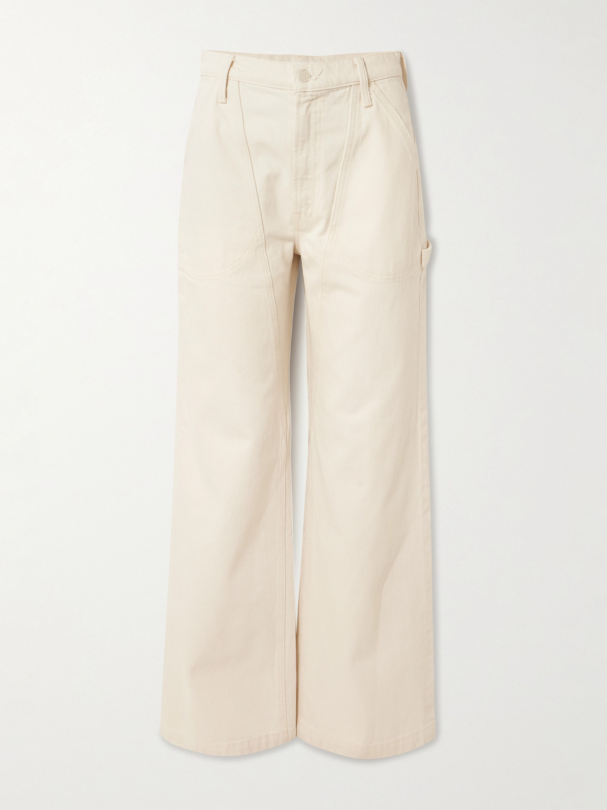 Mother - The Chisel Sneak High-rise Straight-leg Jeans - Off-white | NET-A-PORTER (US)