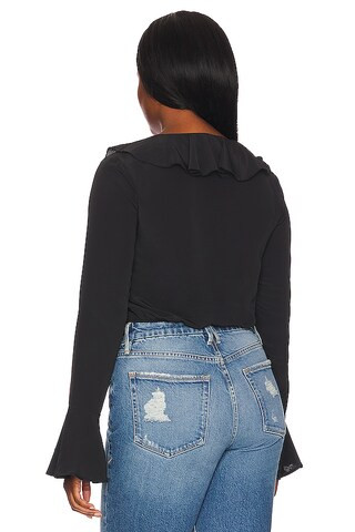 Denise Ruffle Tie Top in Black | Revolve Clothing (Global)