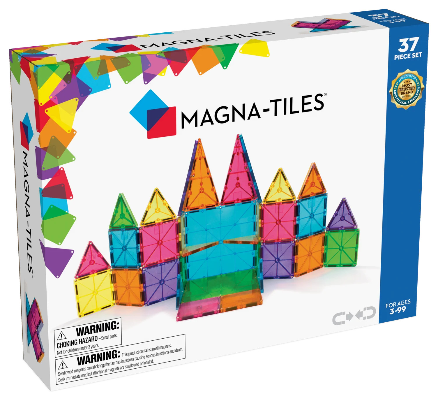 MAGNA-TILES Classic 37 Piece Magnetic Construction Set, The ORIGINAL Magnetic Building Brand, for... | Walmart (US)