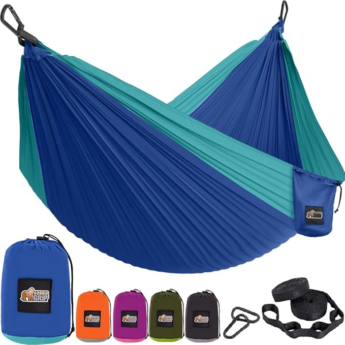 GORILLA GRIP Durable Portable Camping Hammock, Holds 400lbs with Heavy Duty Tree Straps, Comforta... | Amazon (US)
