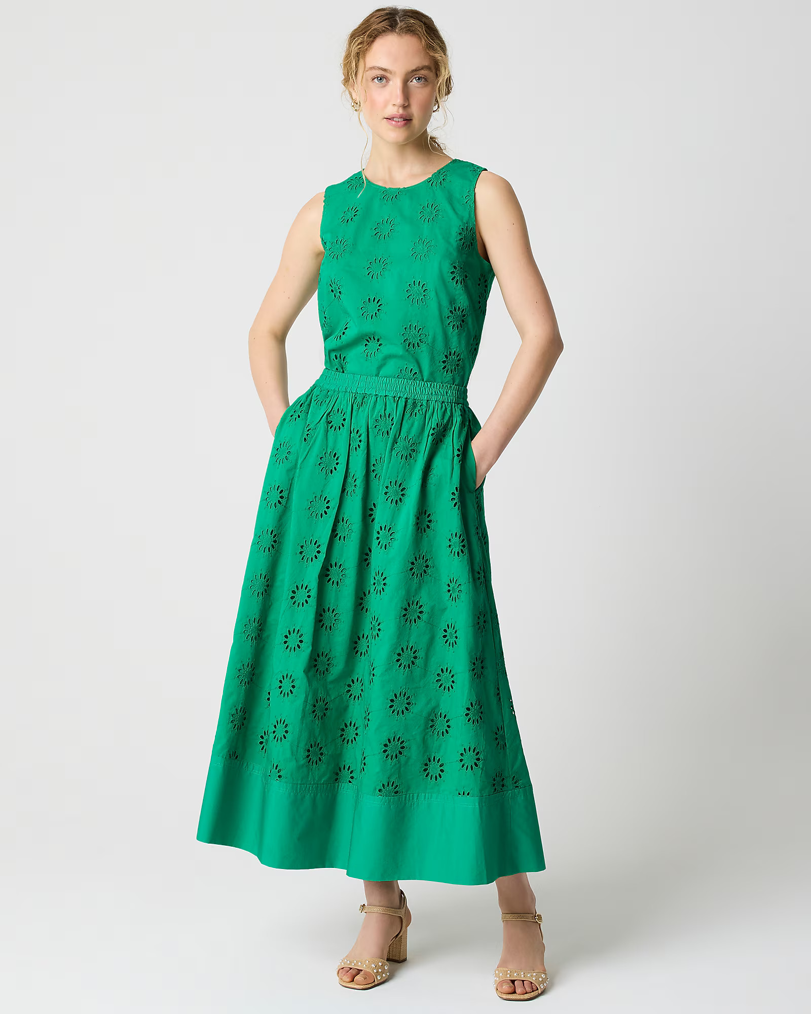 Eyelet midi skirt | J.Crew Factory