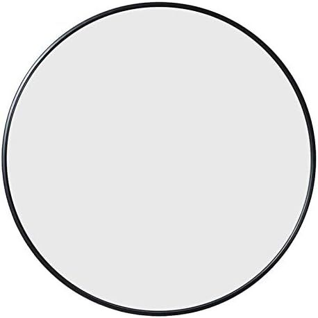 Growsun 24 inch Wall Round Mirror, Large Wall Mounted Circle Mirror Black Metal Frame for Bathroom,  | Amazon (US)