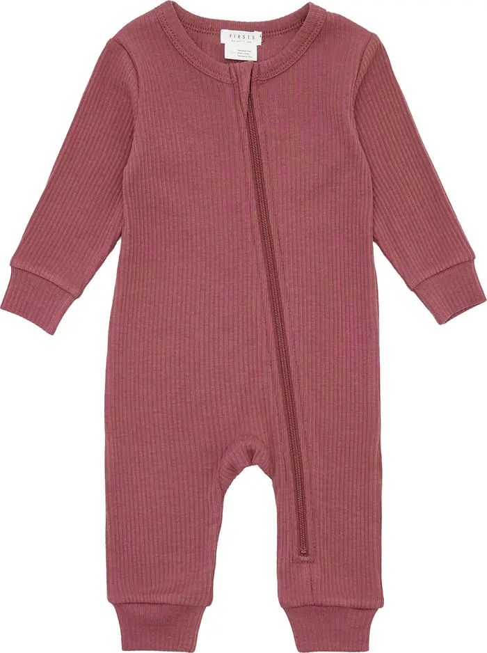 FIRSTS by Petit Lem Rib Fitted One-Piece Pajamas | Nordstrom | Nordstrom