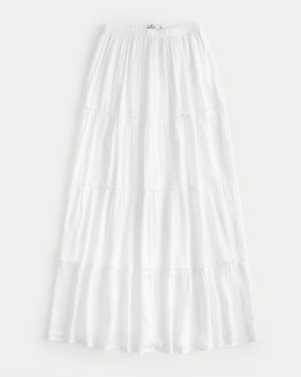 Ultra High-Rise Tiered Maxi Skirt | Hollister (US)