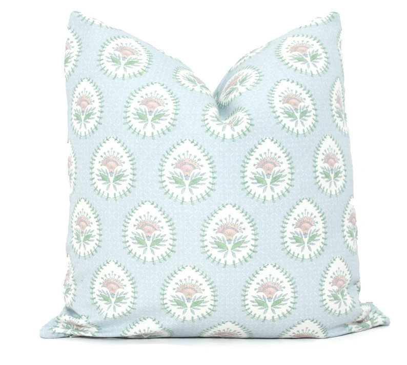 Soft blue, pink and green Daphne Decorative Pillow Cover, Throw Pillow, Accent Pillow, Pillow Sha... | Etsy (US)