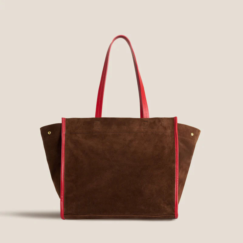 Framed Mimi - Suede Espresso with Red | Parker Thatch