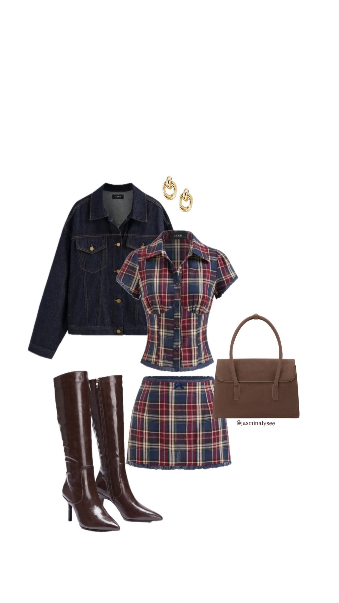 Chic, trendy fall outfit! 
Loving this vibe for fall. Denim + a fun print like this plaid set is my fav! Styled with the perfect staple boot  

#LTKStyleTip #LTKFindsUnder100 #LTKSeasonal