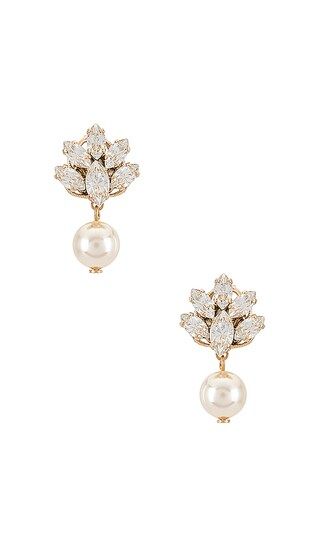 Pedant Crystal Cluster Earrings in Pearl | Revolve Clothing (Global)