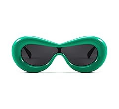 FEISEDY Inflated Oval Sunglasses for Women Men Fashion Oversized Thick Frame Y2K Glasses Funny Ae... | Amazon (US)