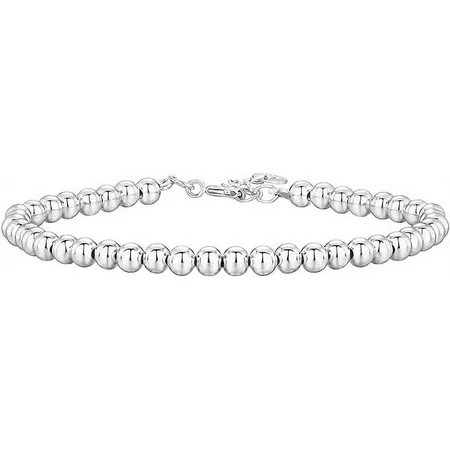 PAVOI 14K White Gold Plated Beaded Bracelet | Womens Ball Bracelet | Plated Gold Bracelets for Women | Walmart (US)