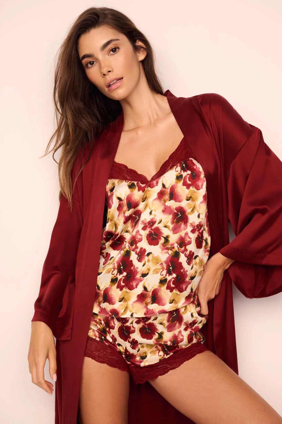 Eberjey x  Lily Aldridge - Inez Washable Silk Robe | Eberjey