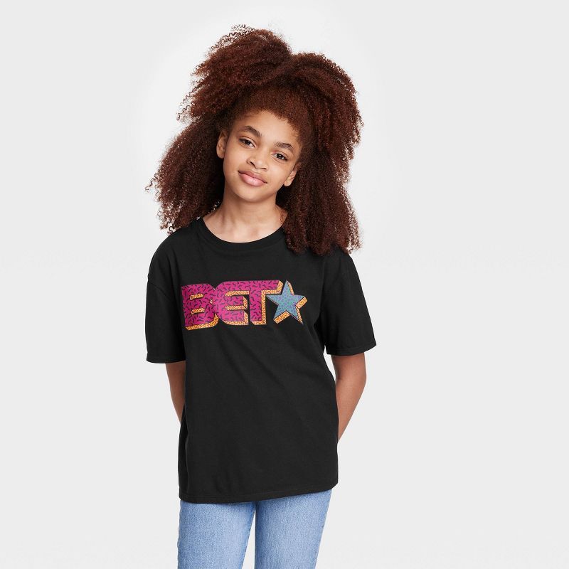 Girls' Oversized BET Graphic T-Shirt - art class™ Black | Target