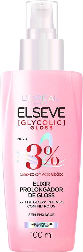 L'Oréal Paris Elseve Sérum Capilar Elixir Prolongador de Gloss Glycolic Gloss, 72 Horas de Dura... | Amazon (BR)