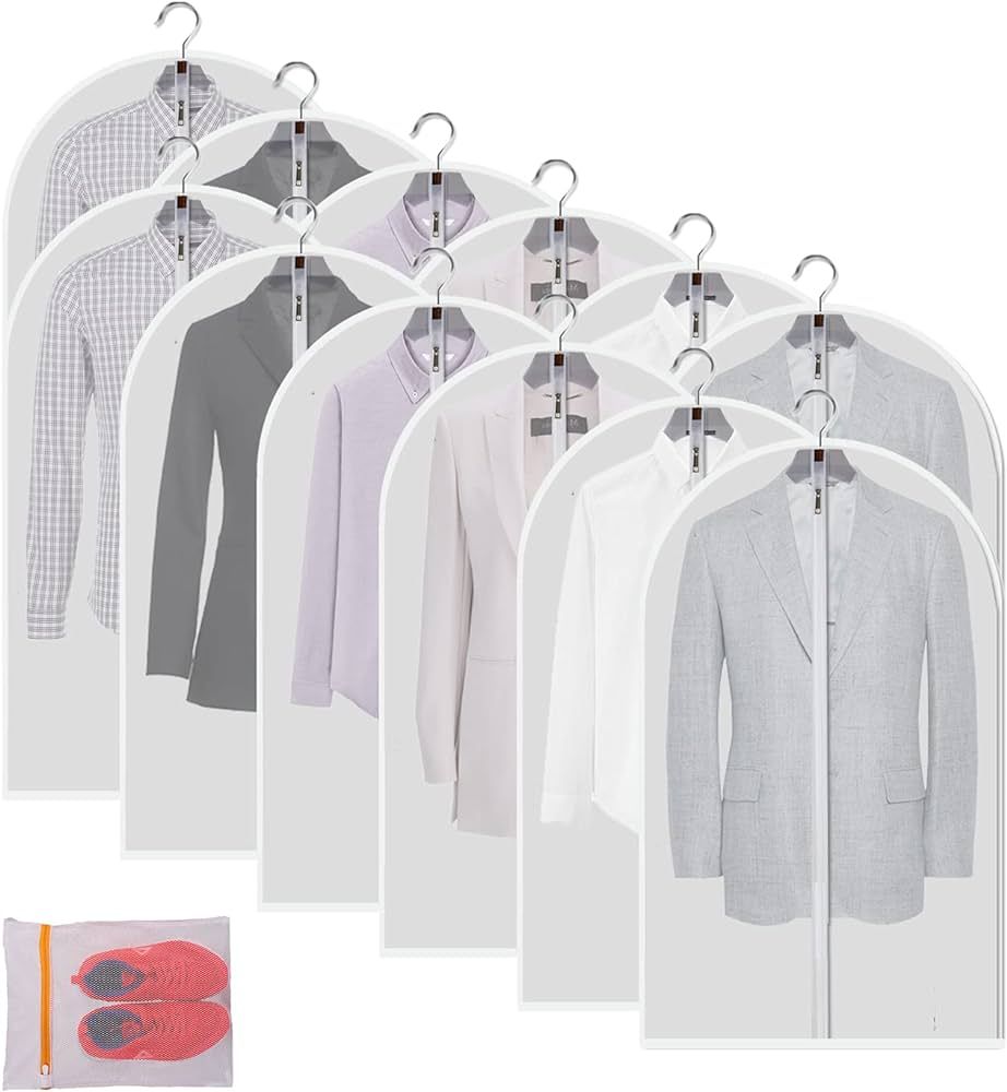 MsKitchen Clear Garment Bags Clothes Covers Protecting Dusts (Set of 12) for Storage Plastic Garm... | Amazon (US)