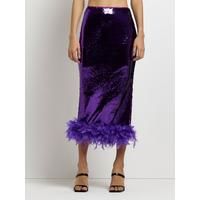 River Island Sequin Pencil Feather Skirt - Purple | Very (UK)