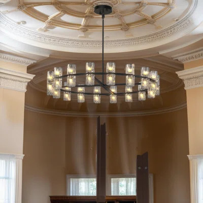 Dual-Ring Crystal Chandelier - 3-Light LED - Dimmable - Luxury Modern Design | Wayfair North America