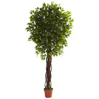 Nearly Natural 7.5 ft. Artificial UV Resistant Indoor/Outdoor Ficus Tree 5379 - The Home Depot | The Home Depot