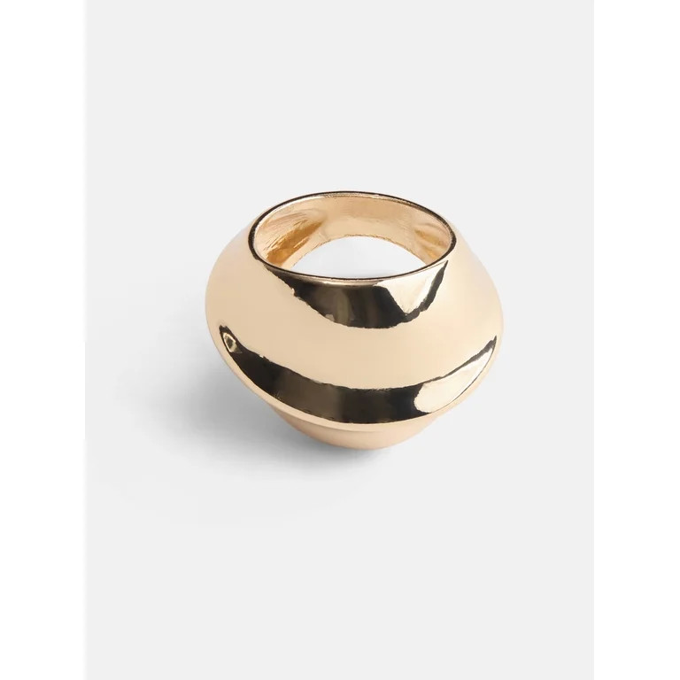 Scoop Women's Gold Tone Abstract Sculpted Band Ring | Walmart (US)