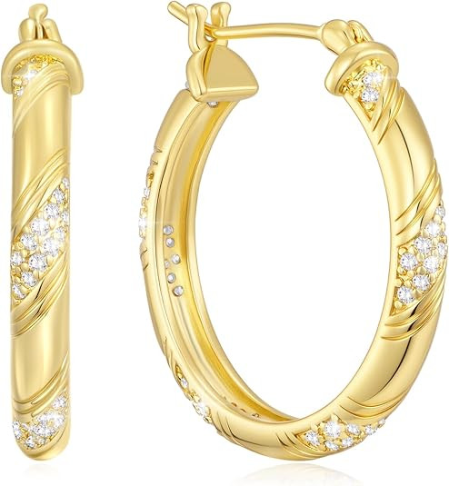 14K Gold Hoop Earrings 14K Gold Earrings for Women 20/25/30/35 Gold Hoop Earrings Jewelry | Amazon (US)