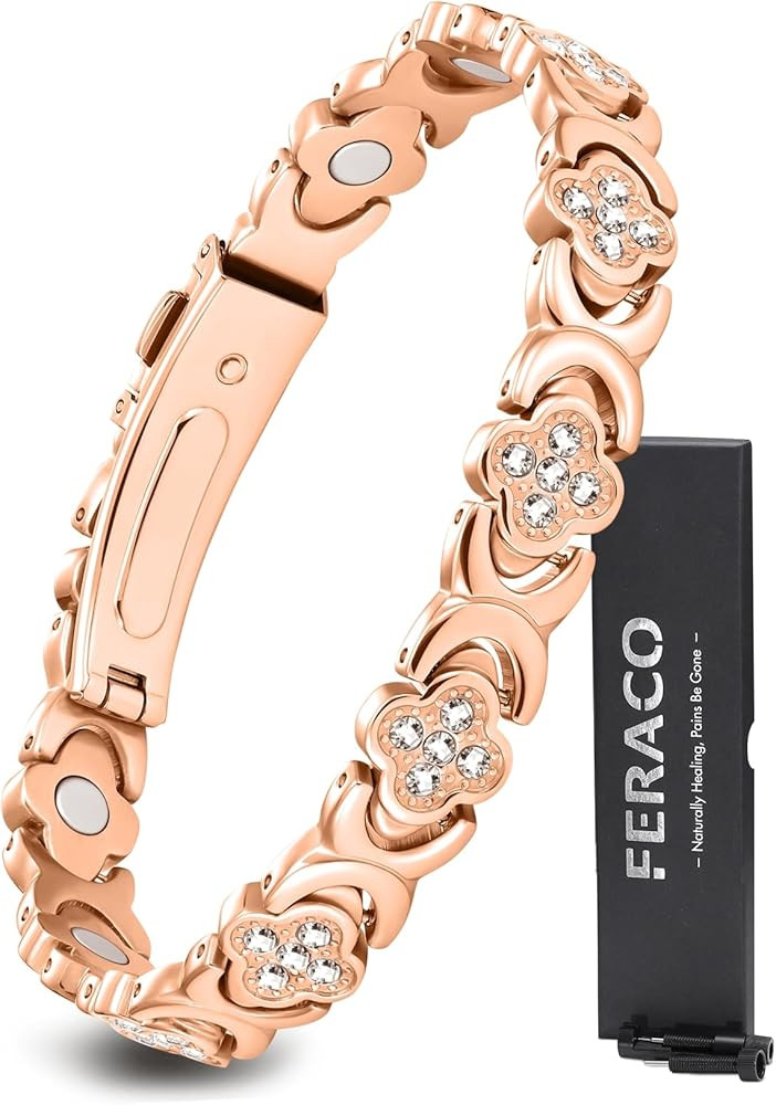 Feraco Pure Copper Bracelets for Women, Ultra Strength Magnetic Therapy Bracelet for Pain Relief ... | Amazon (US)