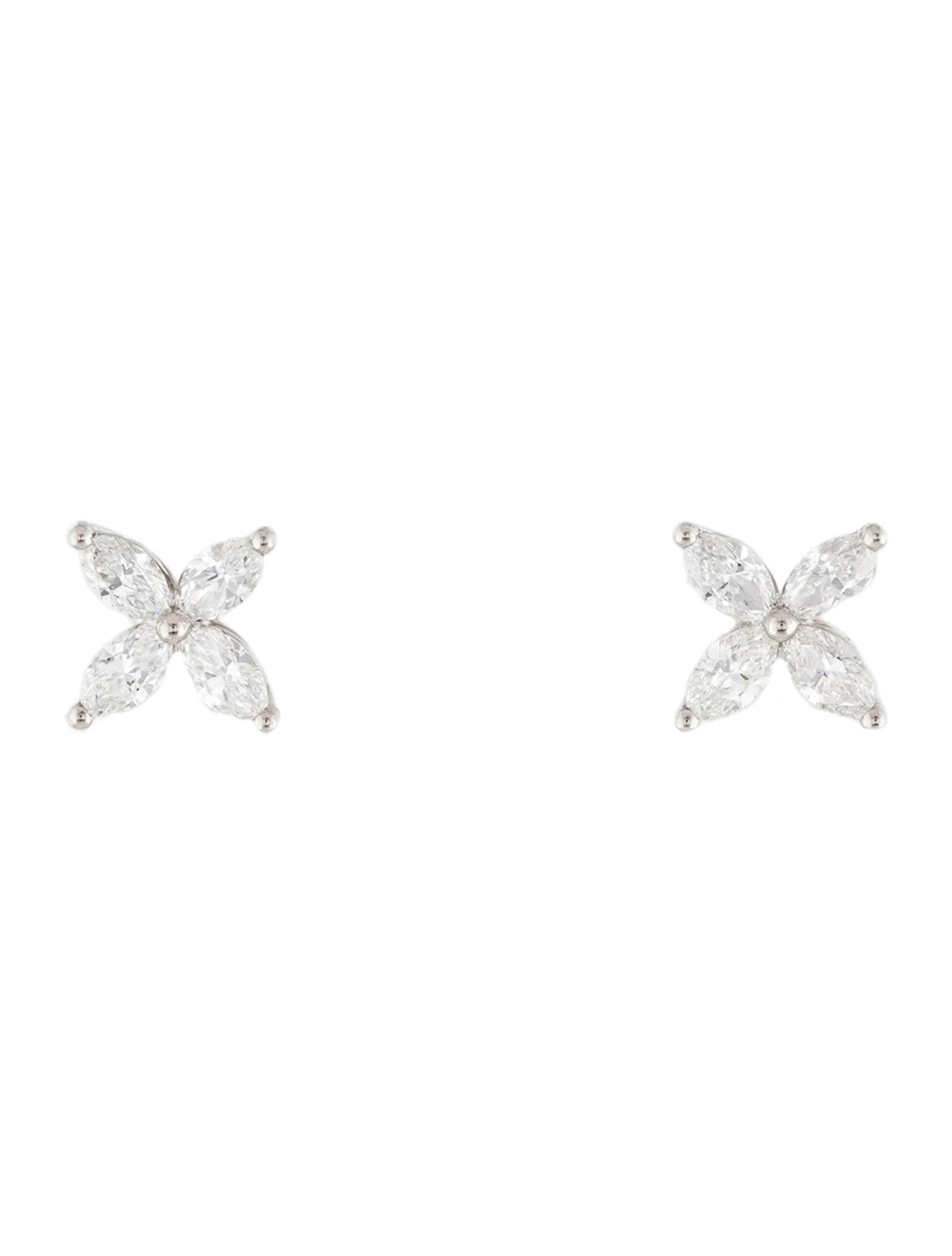 Platinum Diamond Victoria® Medium Stud Earrings | The RealReal