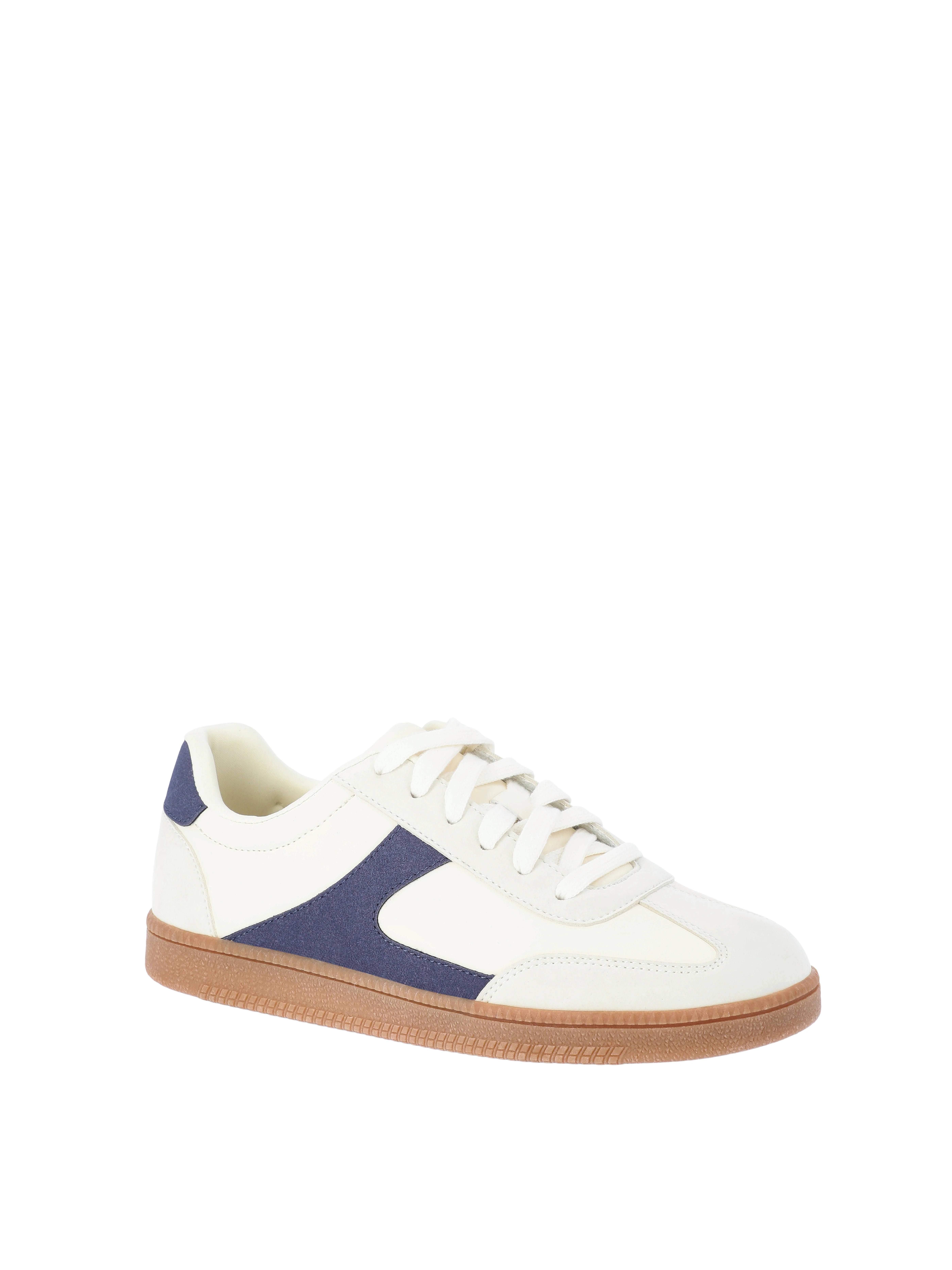 No Boundaries Faux Leather Lace Up Sneakers, Women's - Walmart.com | Walmart (US)