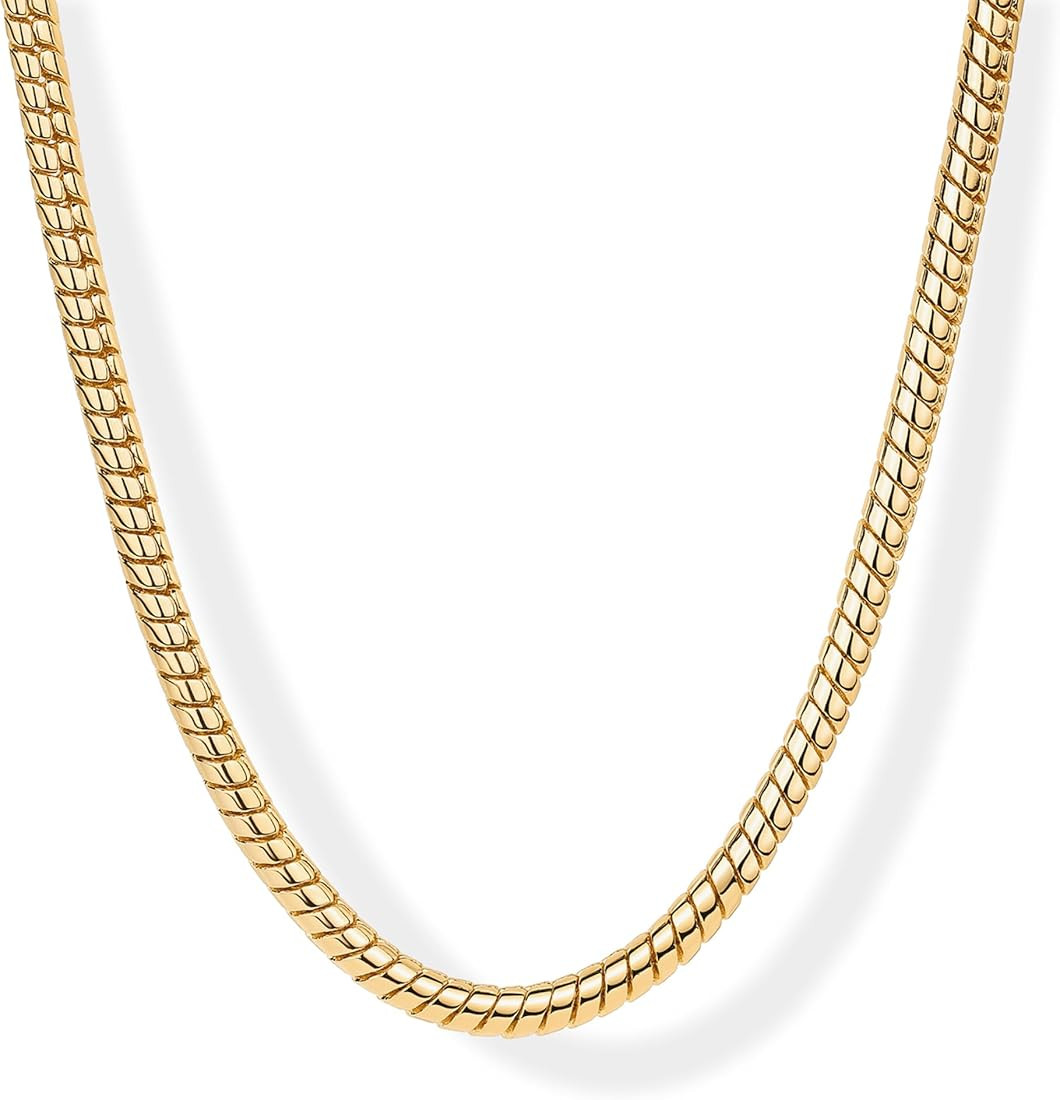 PAVOI 14K Chunky Snake Chain Necklace for Women | Designer Inspired Necklace | Amazon (US)
