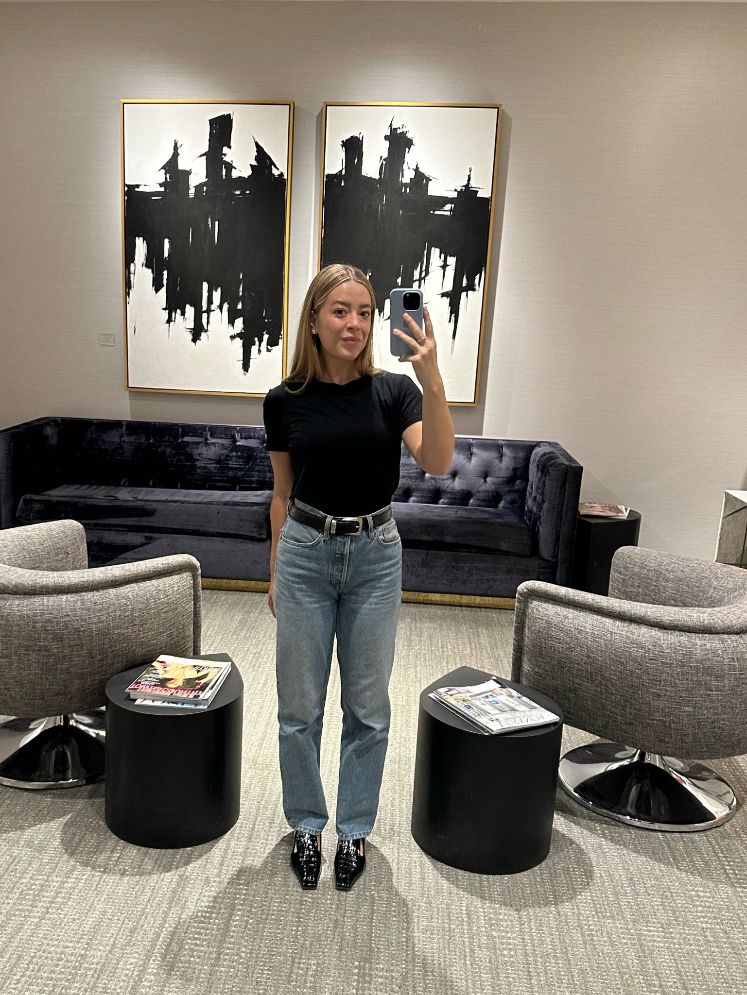 Tee and jeans my outfit formula! Transform any outfit with accessorizing and a shoe! I’m wearing the Re/Done 90s slung in color Medium Raf (sold out). 

#LTKeurope #LTKworkwear #LTKstyletip