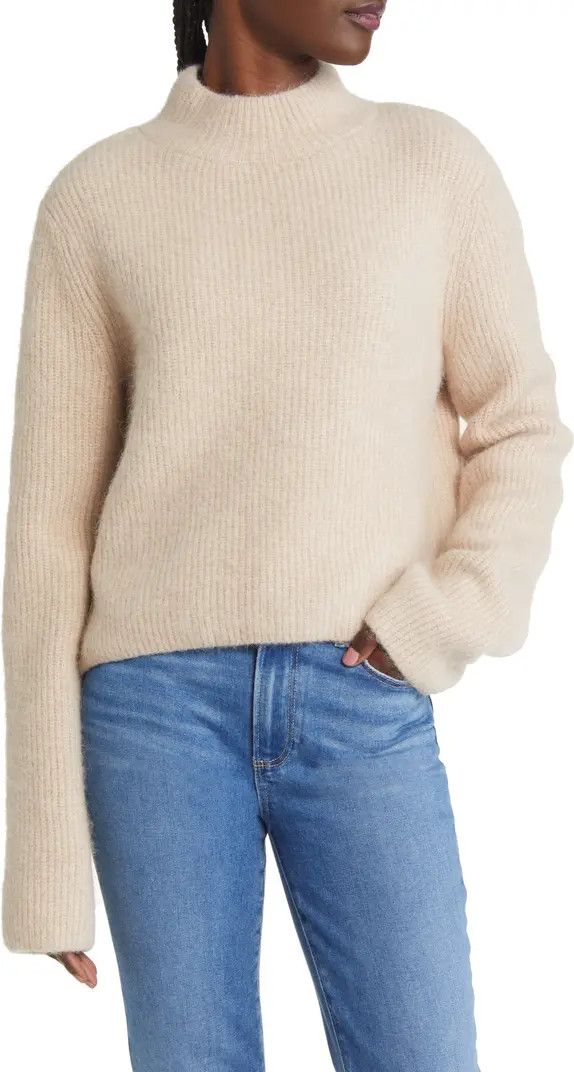 & Other Stories Boxy Mock Neck Rib Sweater | Beige Sweater Sweaters | Winter Sweater Outfit | Nordstrom