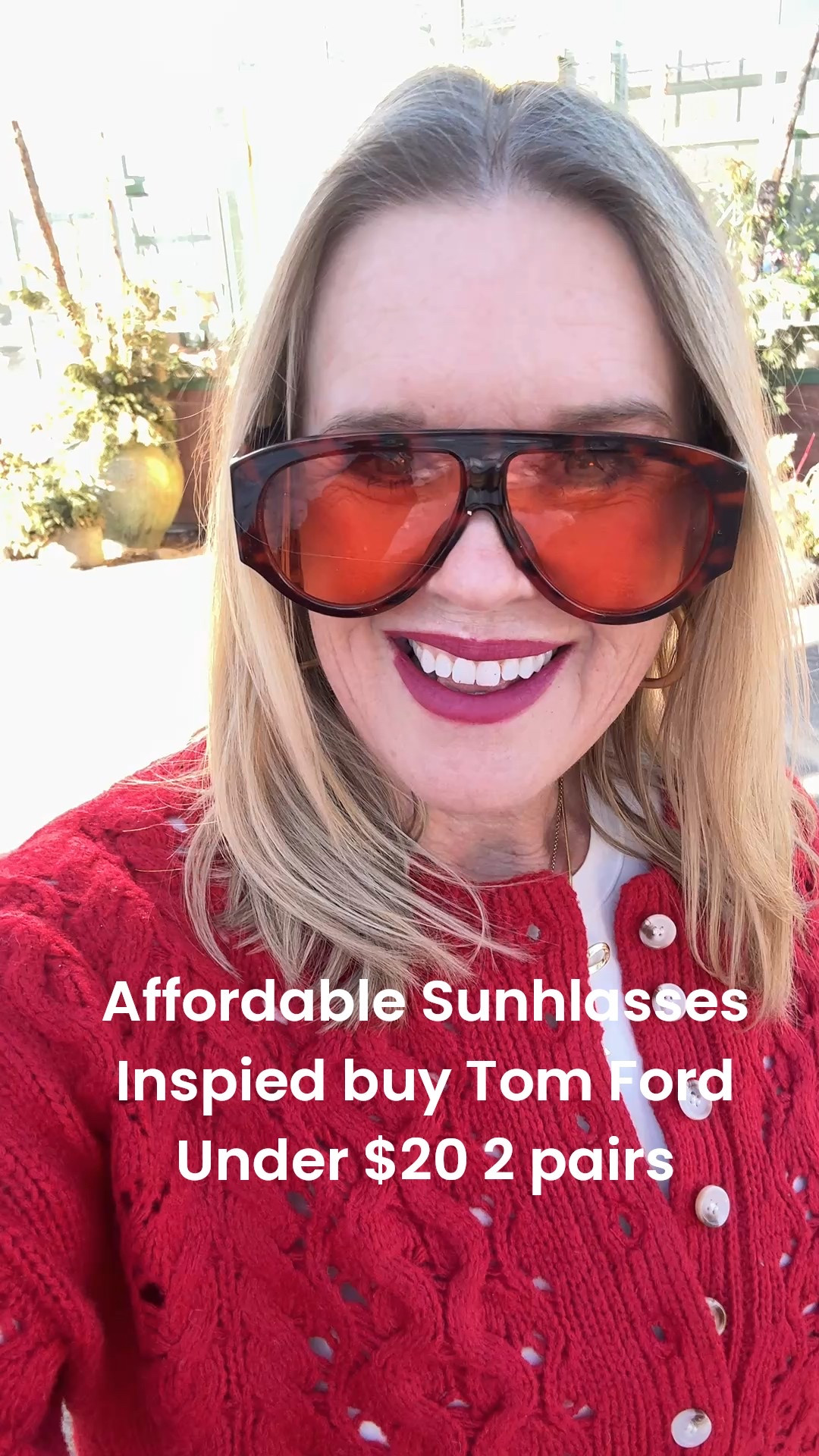 🕶️Affordable Sunhlasses
Inspied buy Tom Ford
Under $20 2 pairs

Outfit detail below⬇️
⚠️Codes & sales

Over 40 Style
Elevated 
Jeans & sweater outfit inspo✔️

Perfect for everyday or to wear on Valentines Day

A mix of Amazon finds and Splurge items you’ll love and wear on repeat!

Amazon find button detail sweater, fits tts in a med

Amazon find- White Pumiey tank top, the perfect layer or to wear alone, fit tts 

Amazon find- 2 pack sunglasses inspired by ToM ford 

Splurge- Red Laudi Vindi leather bag

Splurge- NEW launch Spanx wide leg high waisted denim jeans fit tts in a med
⚠️Use code Deardarcyxspanx to save 15% 

Splurge- Red leather Mary Jane’s by Madewell
This color sold out, linked similar and similar price point

Splurge Heart necklace Allie & Bess ⚠️Use code DARCY20 to save 20% 

Lisi lurch heart earrings 


#LTKSaleAlert #LTKootd #LTKOver40