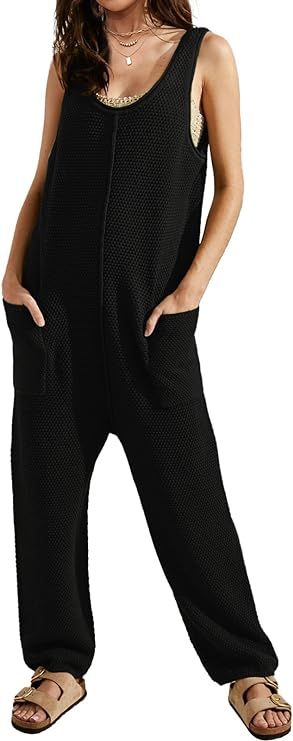 SuperPrity Jumpsuits for Women Summer Casual Sleeveless Sweater Jumpers with Pockets Knit Long Pa... | Amazon (US)