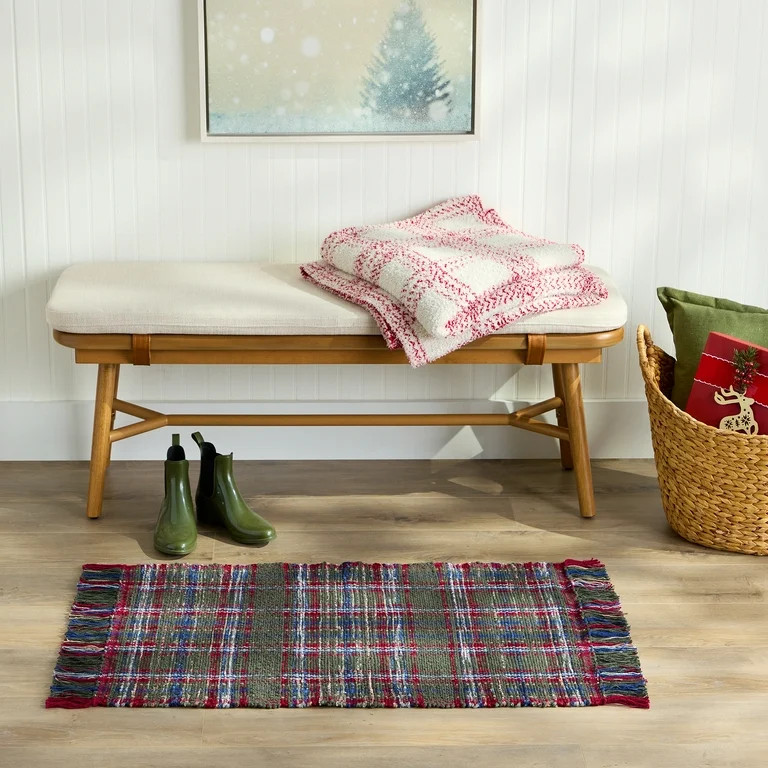 Better Homes & Gardens Green Plaid 24" x 36" Accent Rug | Walmart (US)