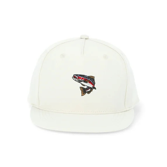 Wonder Nation Boys Flat Bill Snap Back Hat with Embroidered Fish Motif, One Size Fits Most | Walmart (US)