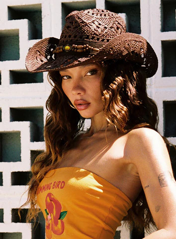 Hazie Cowboy Hat Dark Brown | Princess Polly US