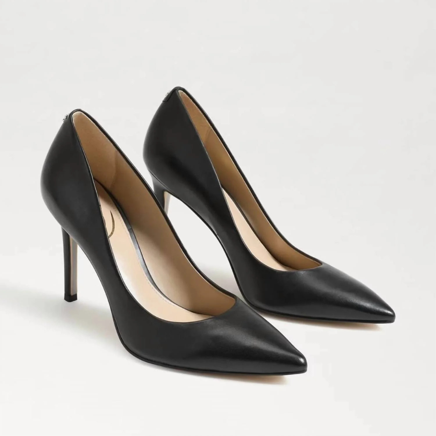 Hazel Pointed Toe Pump In Black Leather | Shop Simon
