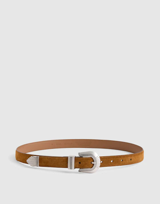 Western-Buckle Belt in Suede | Madewell