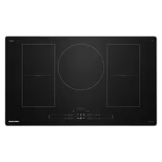36 in. 5 Elements Induction Electric Cooktop in Black Glass with Stainless Steel Side with Temp Cook Technology | The Home Depot