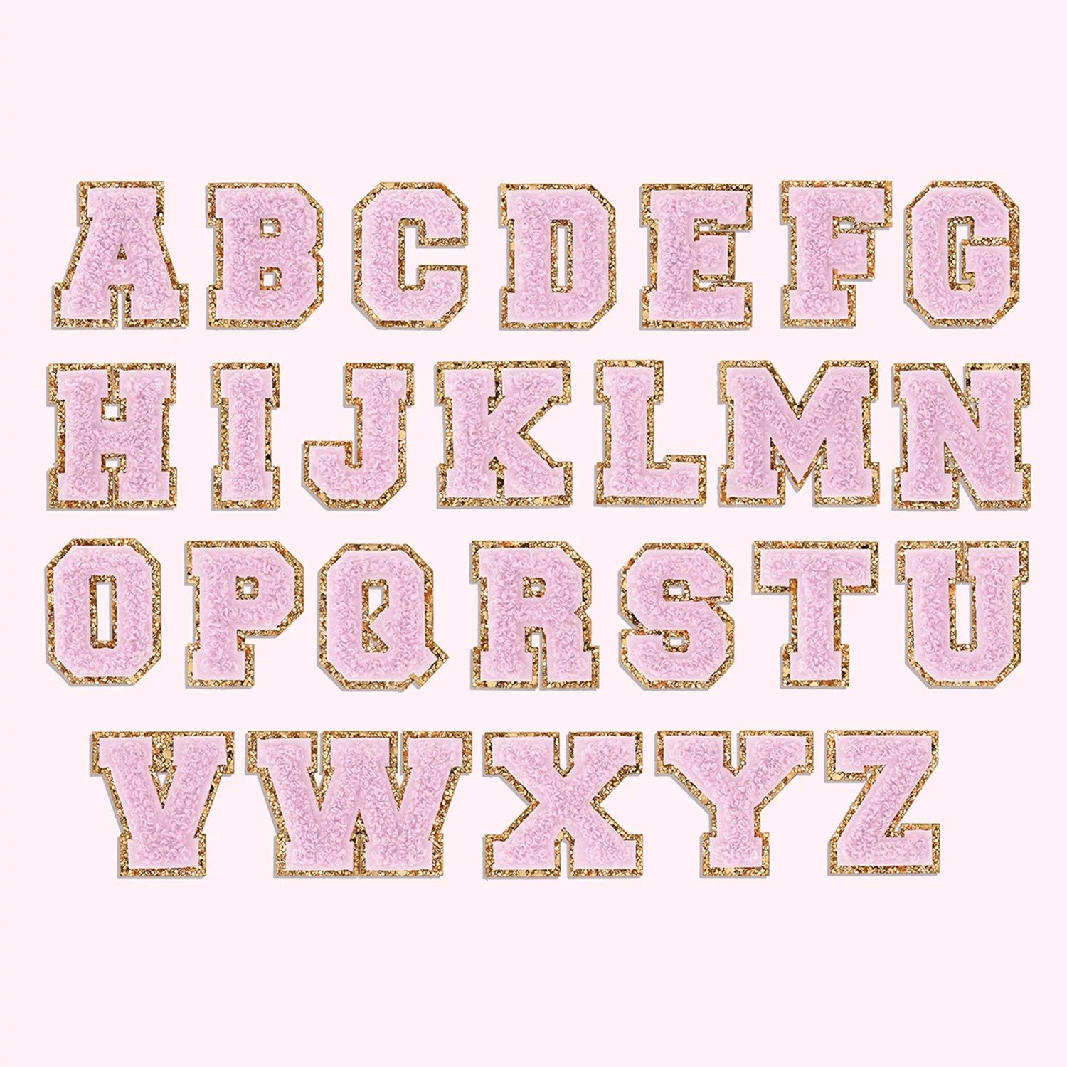 Flamingo Mini Glitter Varsity Letter Patch | Stoney Clover Lane Patches | Stoney Clover Lane