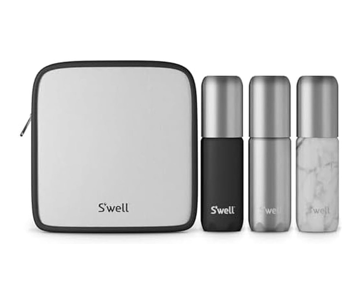 S'well 3.4oz Travel Bottle Set, Includes 3 Lightweight and Recyclable Aluminum Bottles, Leakproof Pumps For Shampoo, Conditioner, Body Wash, Lotions, Sanitizers, and More, TSA Carry On Approved

#LTKTravel #LTKActive #LTKSaleAlert