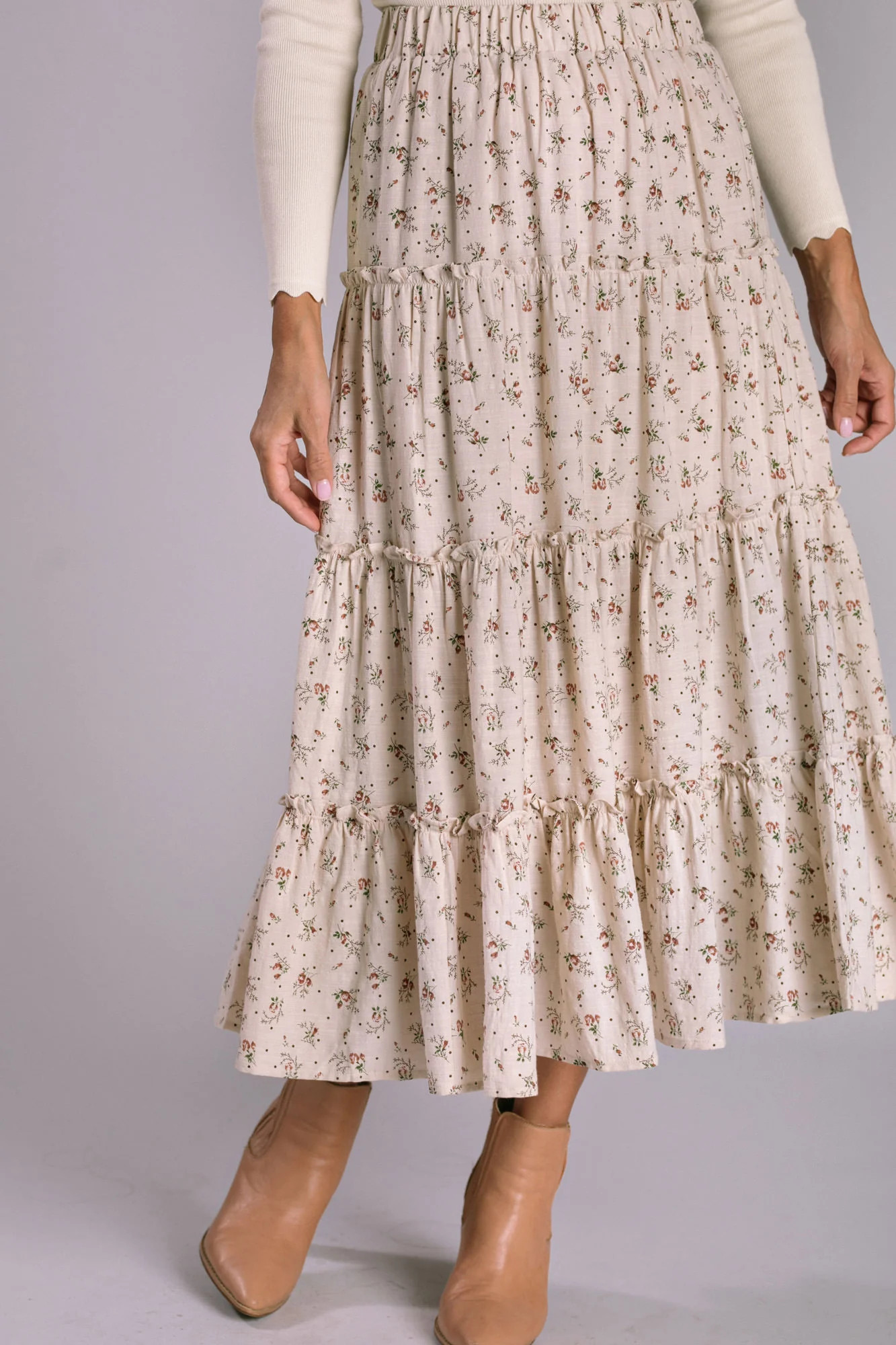 Meryl Floral Tiered Skirt | Morning Lavender